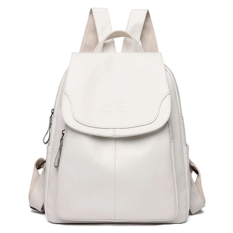 Edith | Leather Anti-Theft Backpack