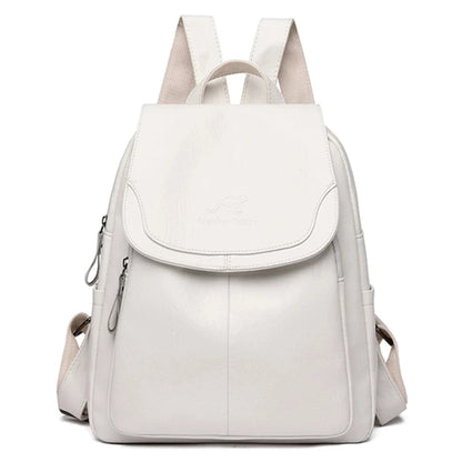 Edith | Leather Anti-Theft Backpack