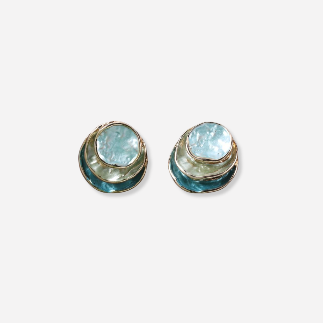 Eliza | Hand-Painted Layered Round Earrings