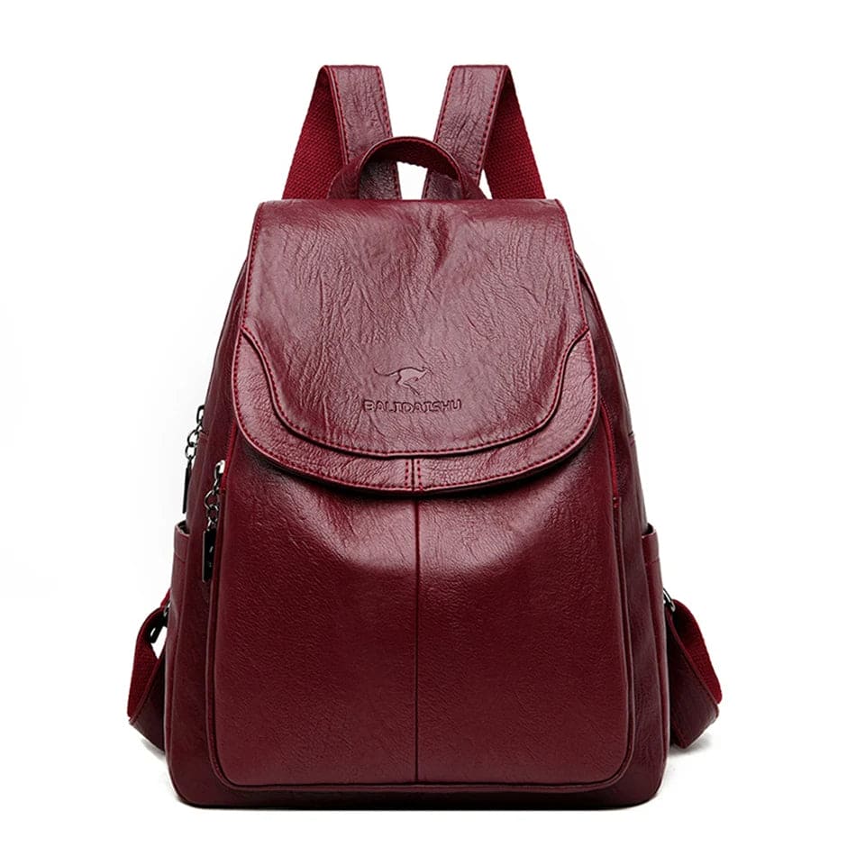 Edith | Leather Anti-Theft Backpack