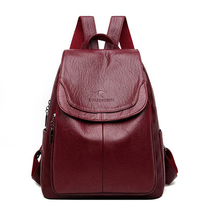 Edith | Leather Anti-Theft Backpack