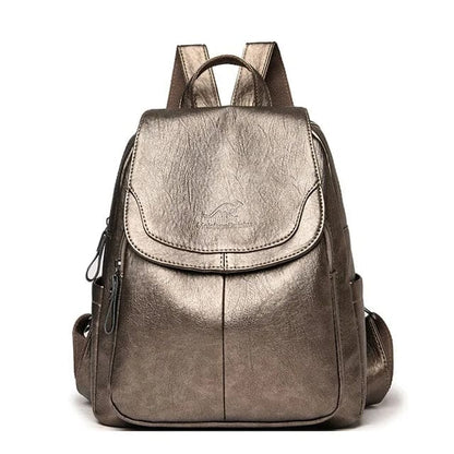 Edith | Leather Anti-Theft Backpack