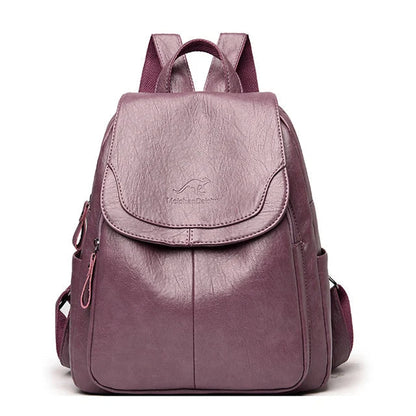 Edith | Leather Anti-Theft Backpack