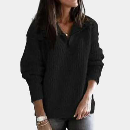 Theodora | Women's Sweater with Half Zip