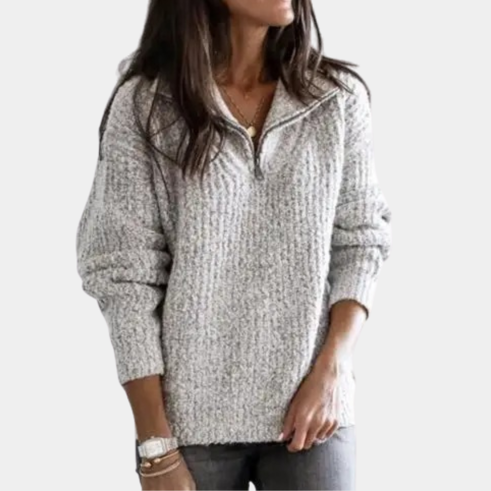 Theodora | Women's Sweater with Half Zip