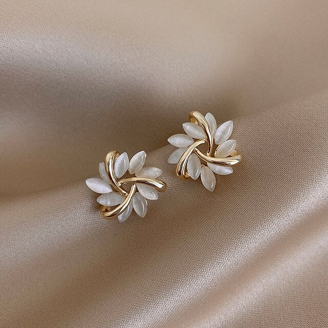 Daisy | Luxe White Opal Earrings