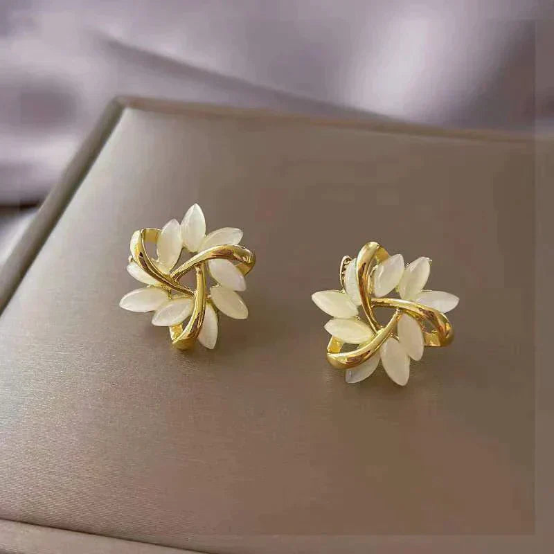 Daisy | Luxe White Opal Earrings