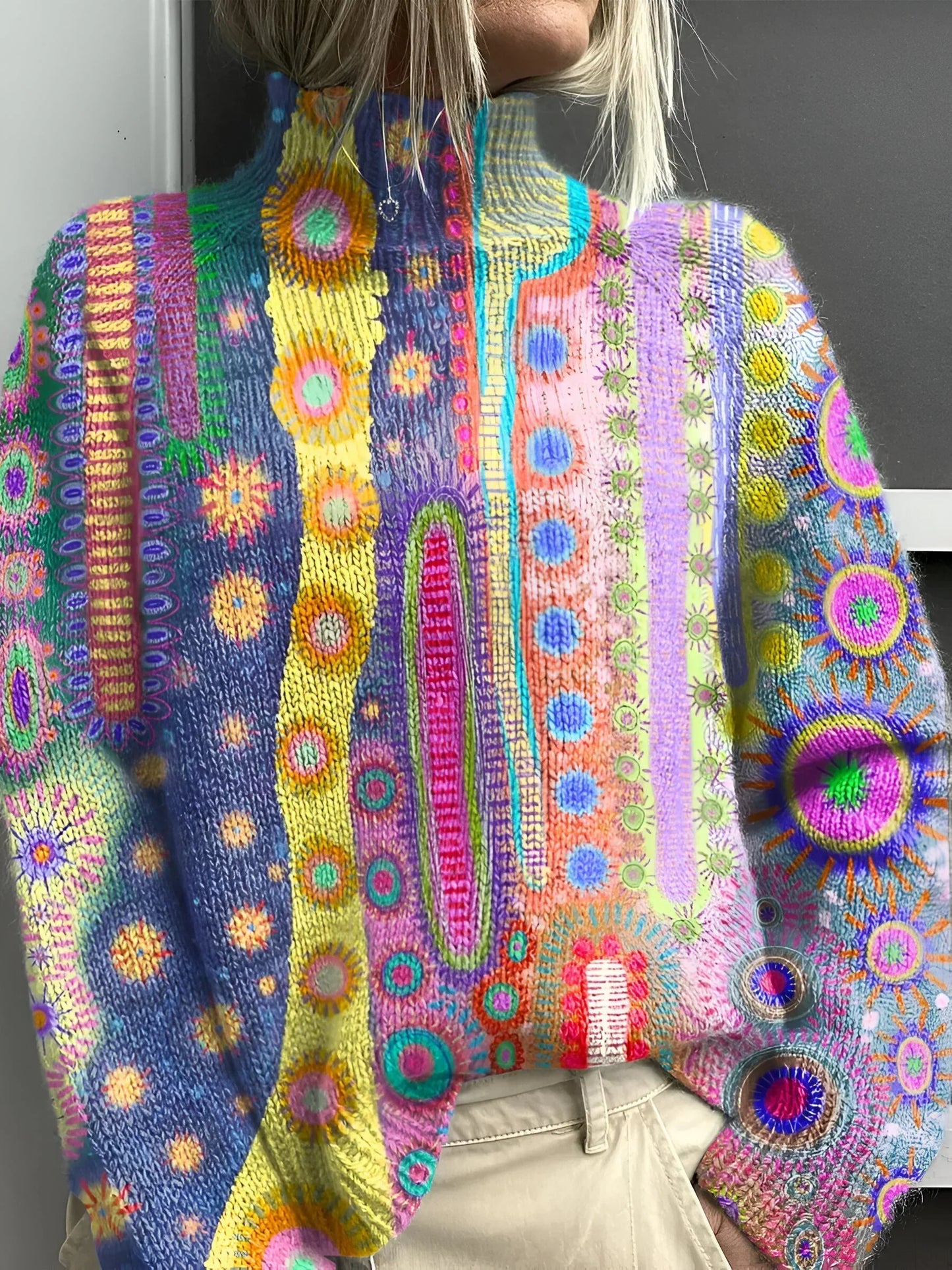 Olivia | Colorful Knit Turtleneck Sweater